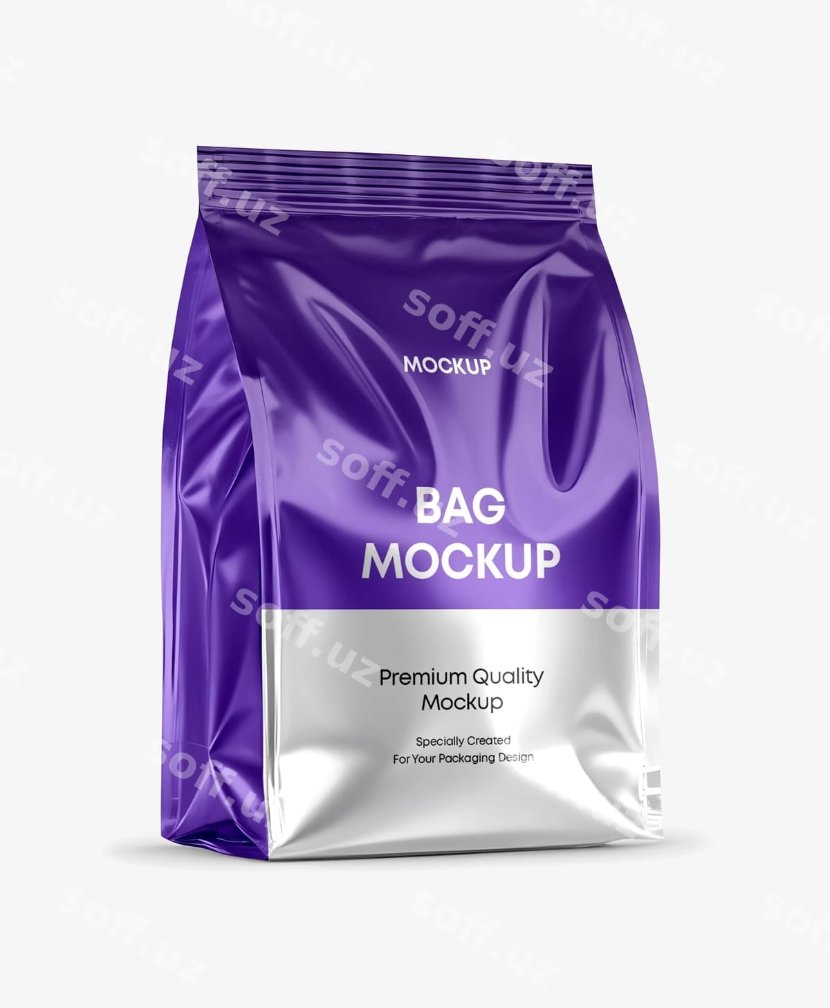 Metall sumka maketi | Bag mockup metallic
