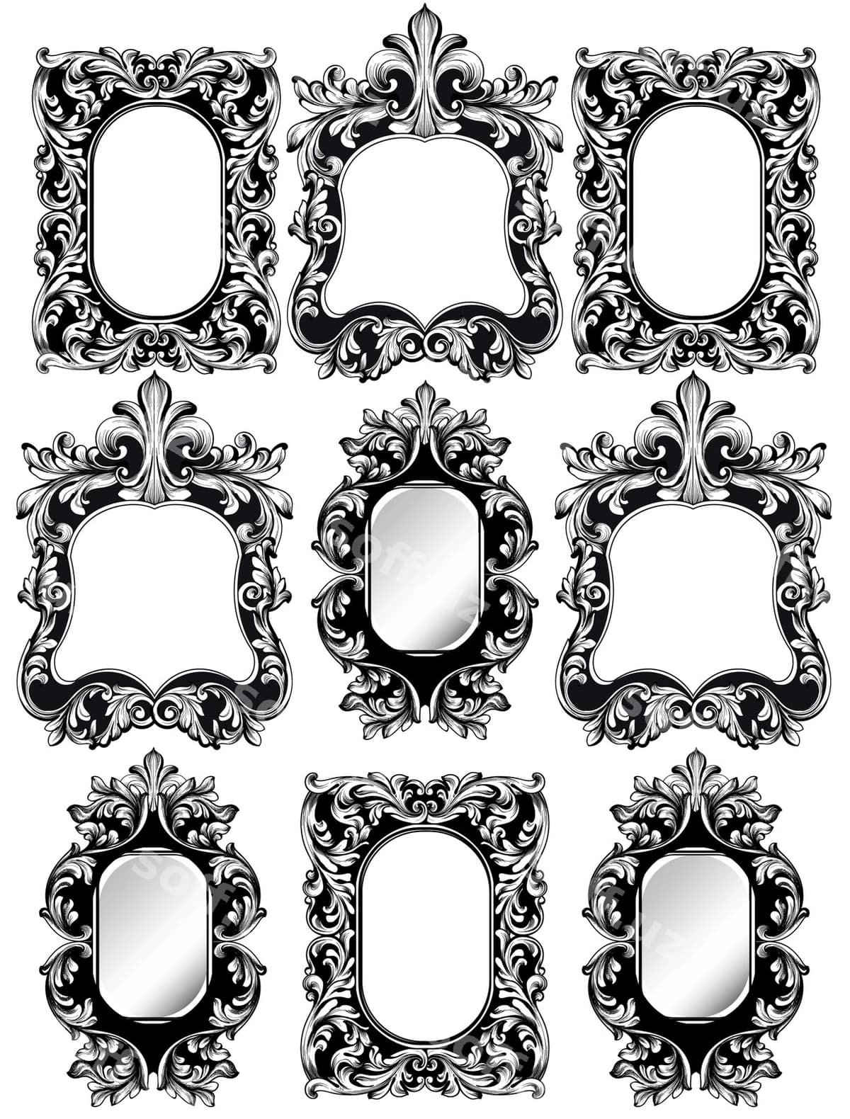 Barokko ramkalar komplekt dekor | Baroque frames set decor