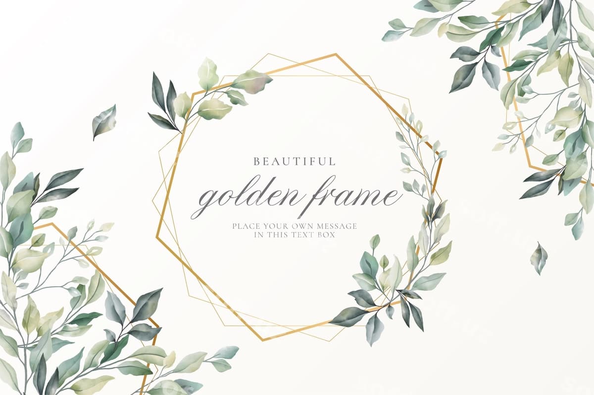 Chiroyli gulli karta oltin ramkali | Beautiful floral card with golden frame