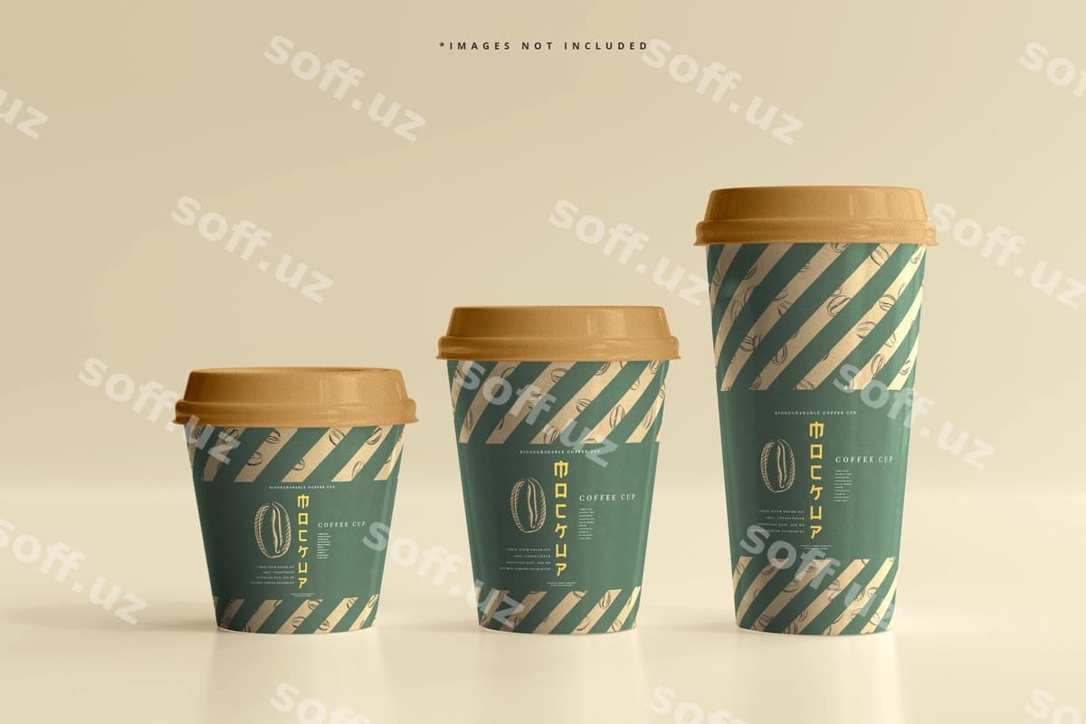 Biodegradatsion qog'oz stakancha namunasi | Biodegradable paper cup mockup
