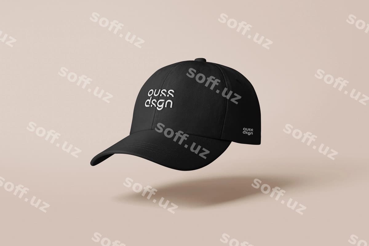 Qora logotipli beyzbol shapka | Black baseball cap with logo