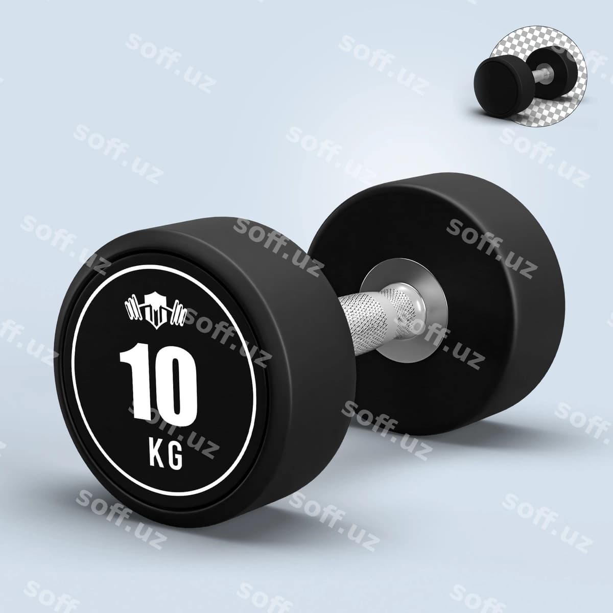 Qora belgilangan germ dumbbell namunasi | Black fixed rubber dumbbell mokcup