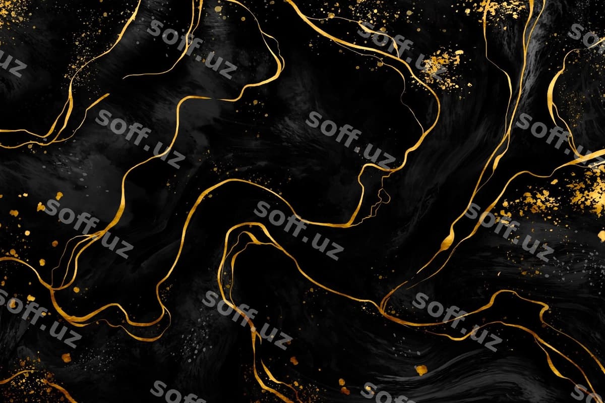 Qora oltin marmar fon | Black golden marble background