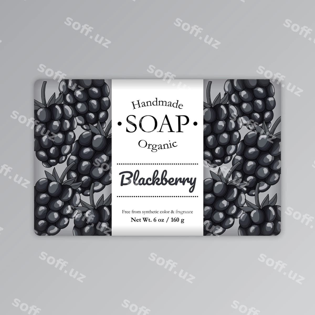 Blackberry sova qadoqlash etiketka shabloni | Blackberry soap packaging label template