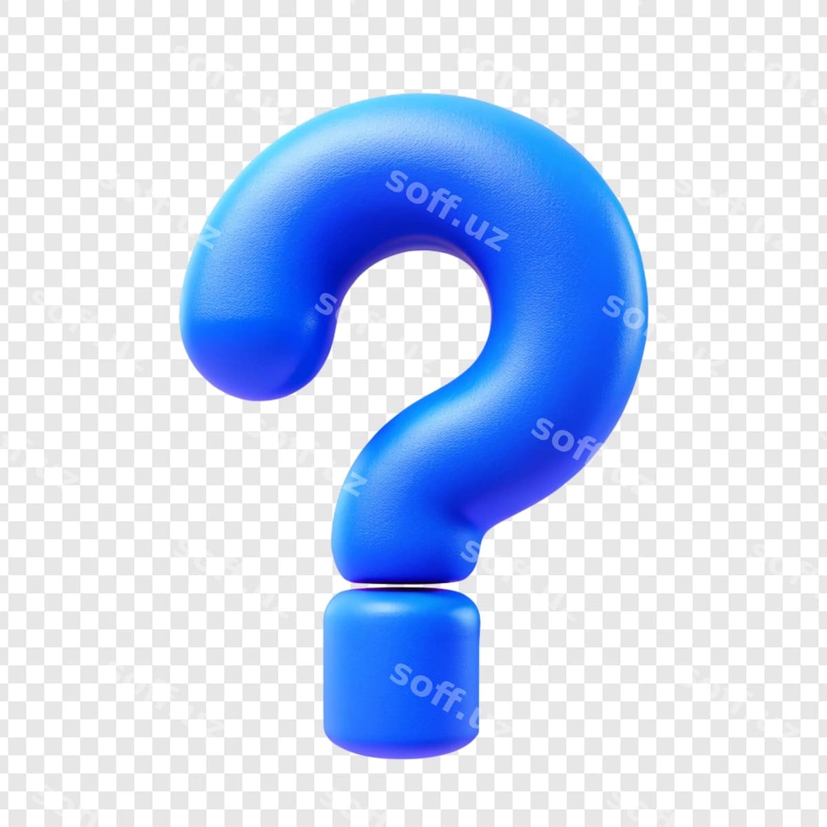 Ko'k uch o'lchovli savol belgisi | Blue 3d question mark