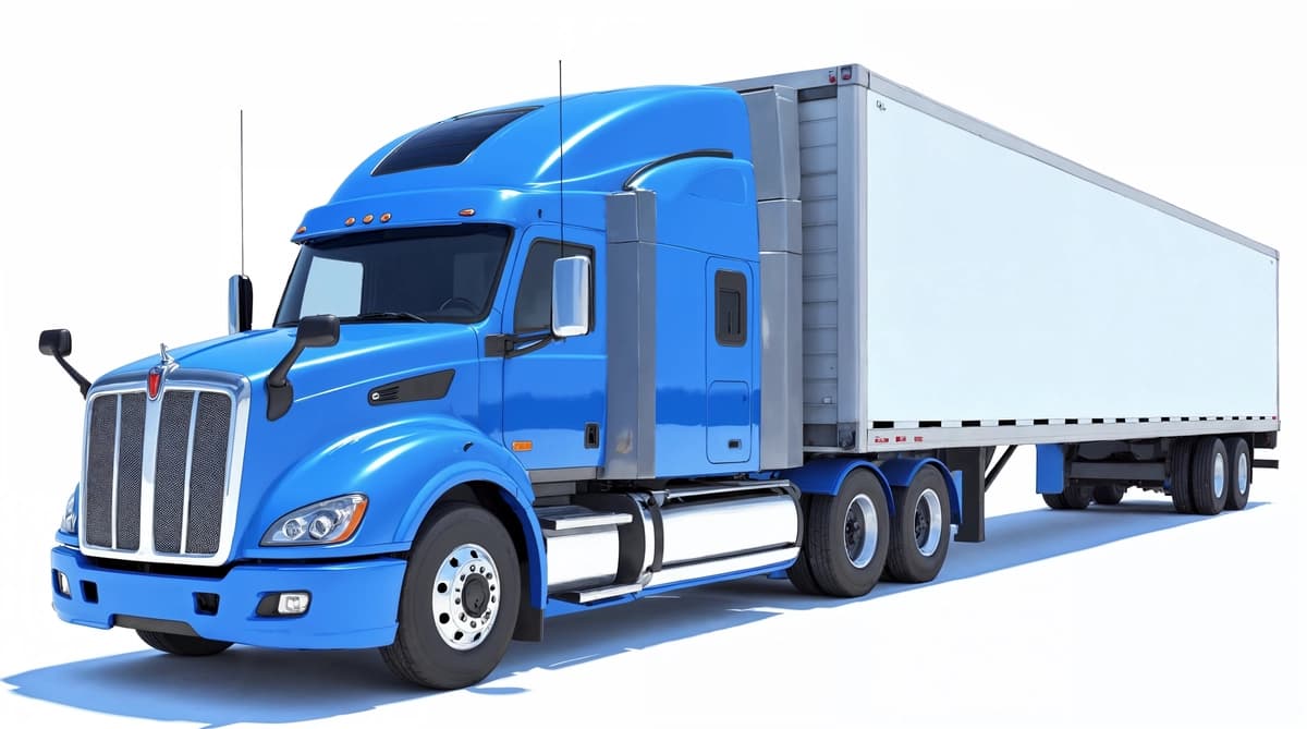 Treylerli ko'k rangli kenworth yarim yuk mashinasi | Blue kenworth semi truck with trailer