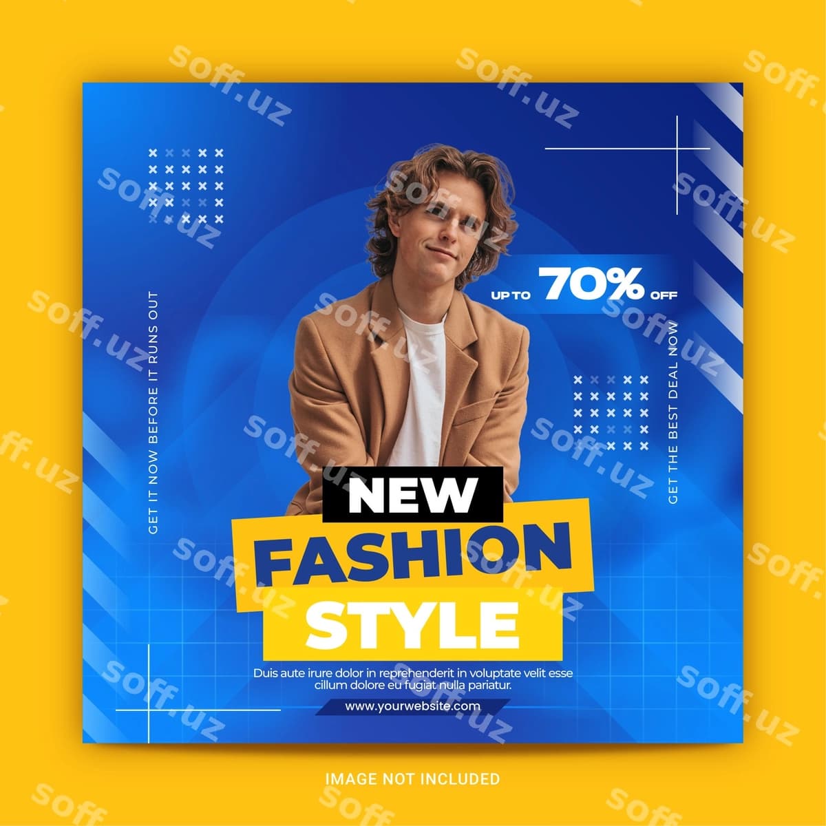 Ko'k oddiy ijtimoiy tarmoqlar uchun post shabloni | Blue simple social media post template