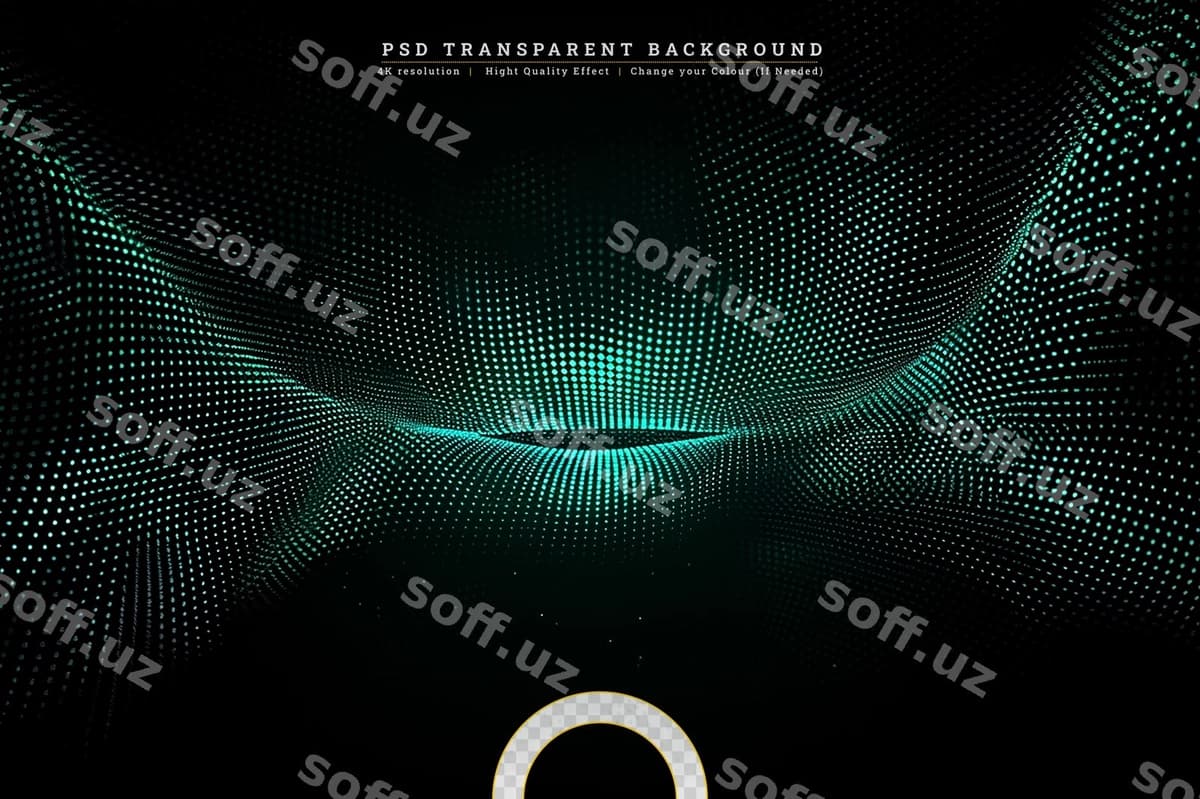 Ko'k dalgali yarımsayıq shaffof orqa fonda | Blue wavy halftone transparent background