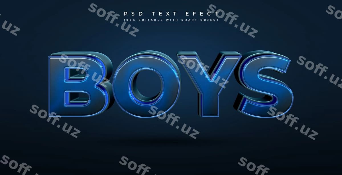 Ollalar 3D matn effekti | Boys 3d text effect