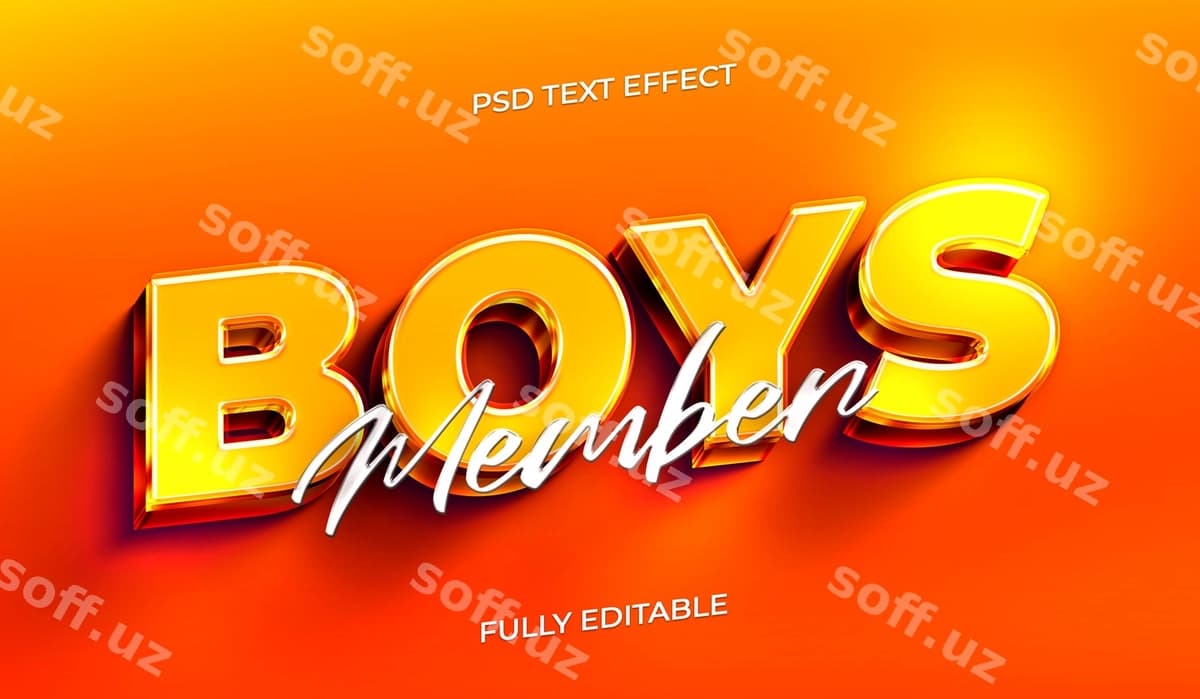 Bollar matn uslubi ta'siri | Boys text style effect