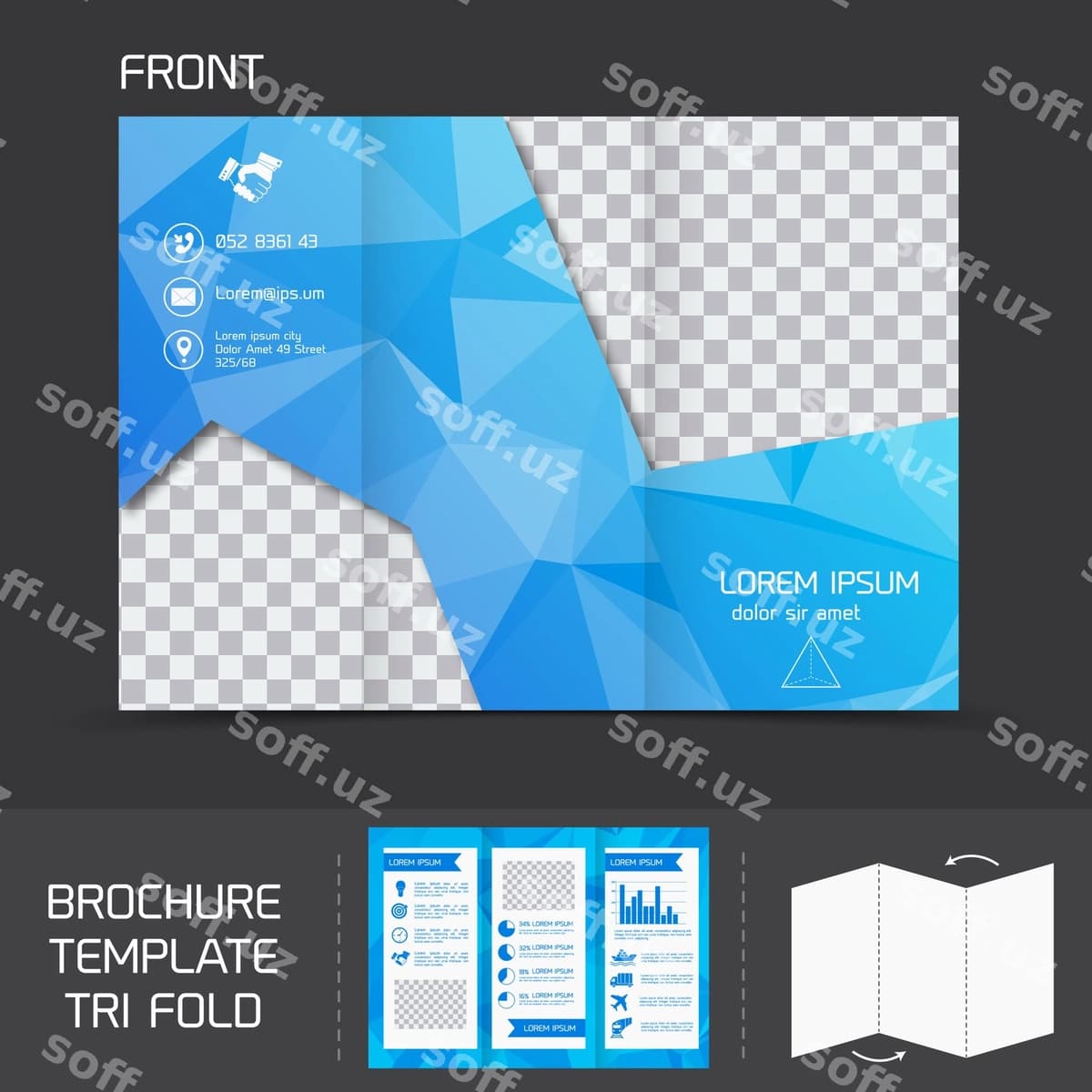 Brosyer shabloni uch qatlamda | Brochure template tri fold
