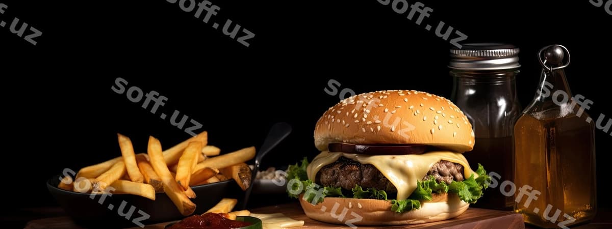 Burger baner orqa fonda | Burger banner background
