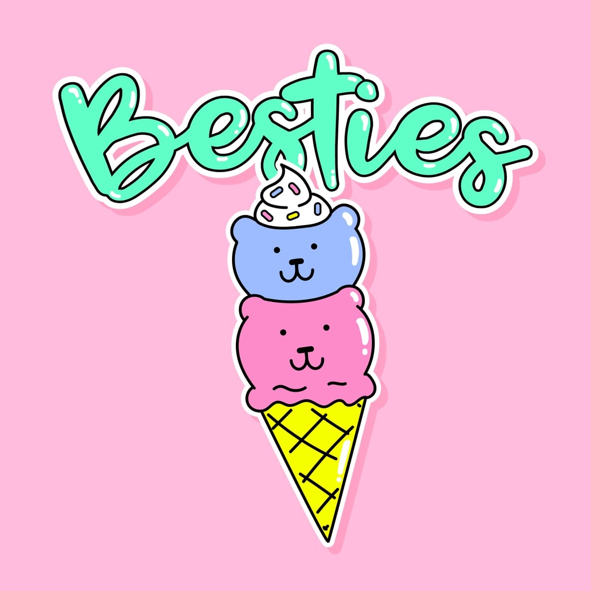 Besties vafli konusning ayiqlari bilan | Besties waffle cone with bears