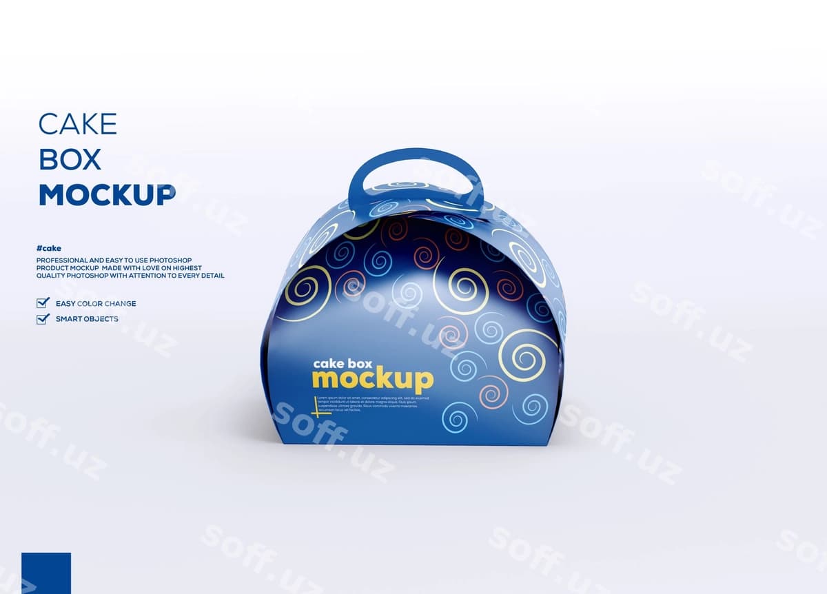 Tort qog'oz qutisi mockup | Cake paper box mockup