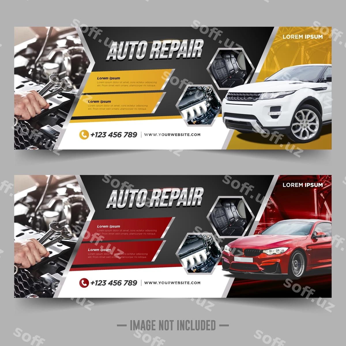 Banner shabloni uchun avtomobil ta'mirlash dizayni | Car repair banner design template