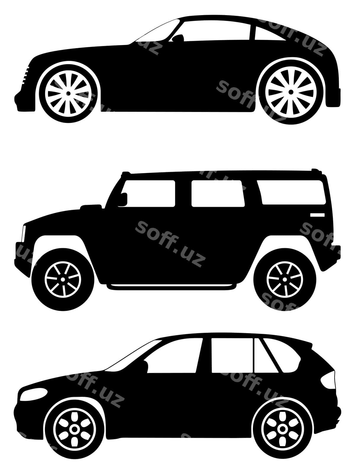 Mashinalar vektor to'plami 2 | Cars vector set 2
