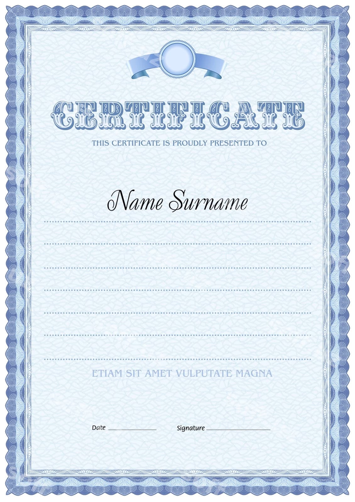 Guvohnoma bo'sh shablon | Certificate blank template