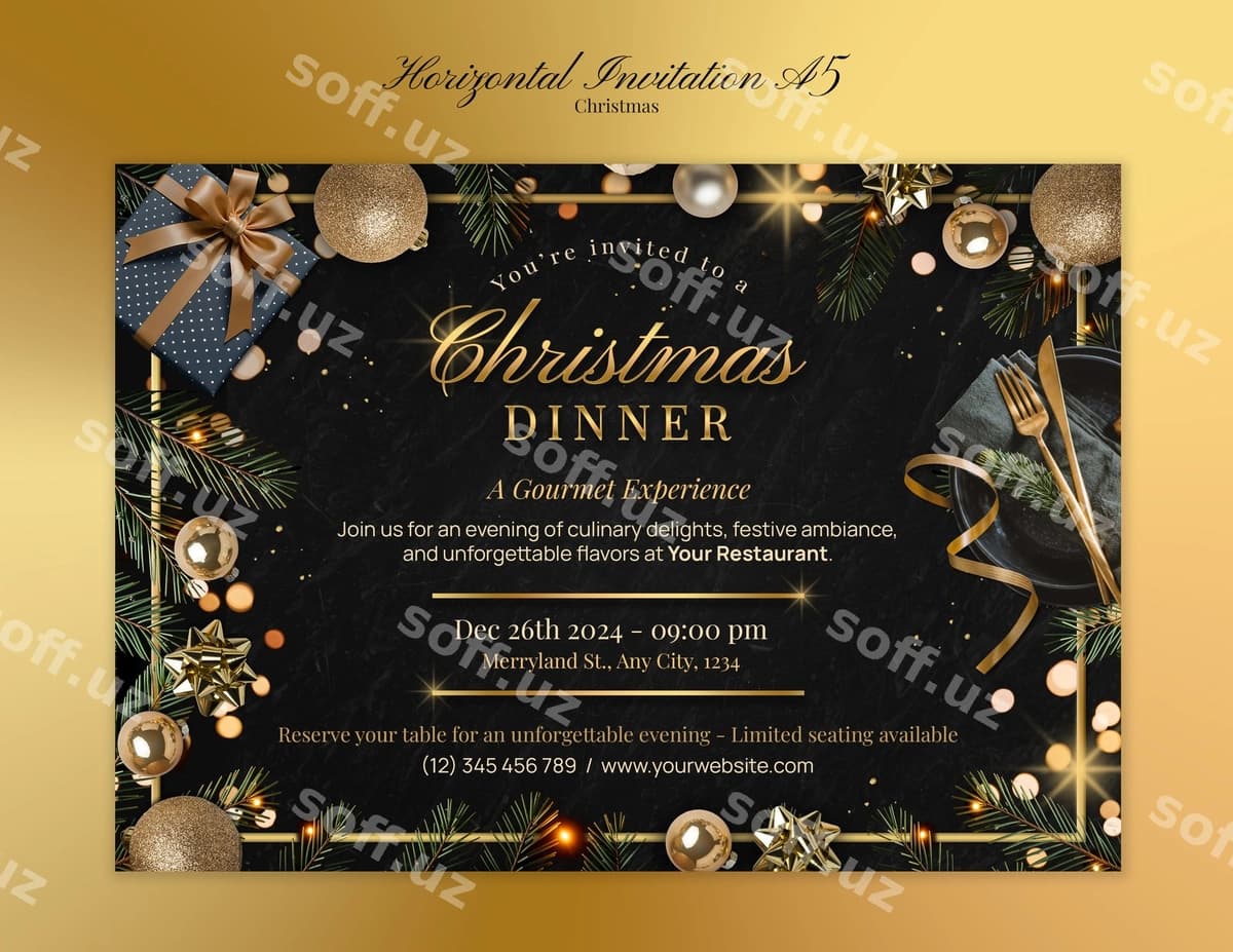 Yangi yil bayrami shabloni | Christmas celebration template