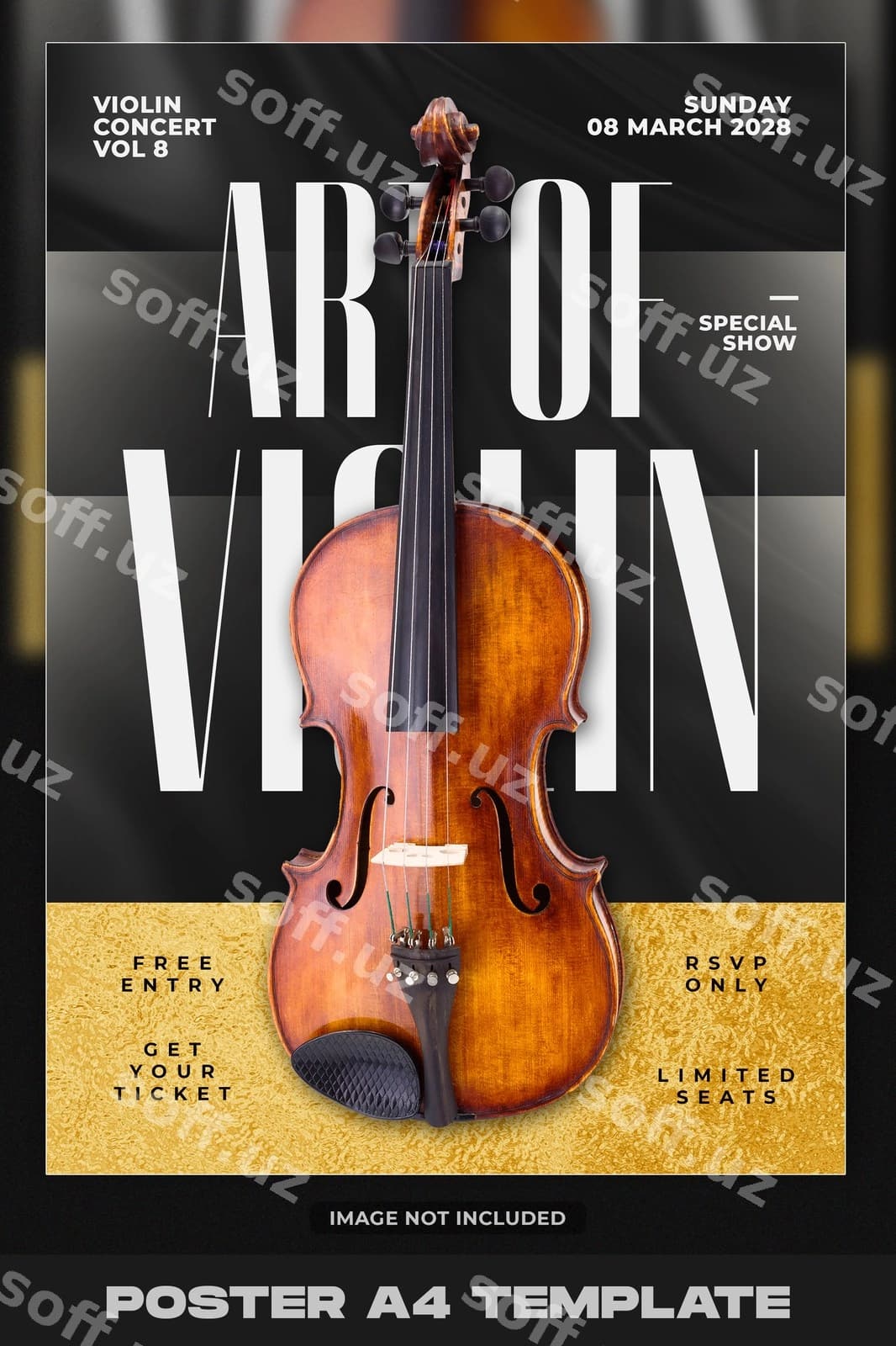 Klassik jazz muziyka poytga dizayni | Classic jazz musical poster design