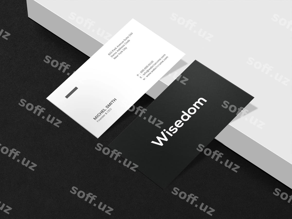 Zamonaviy tozalangan biznes karta mockup | Clean modern business card mockup