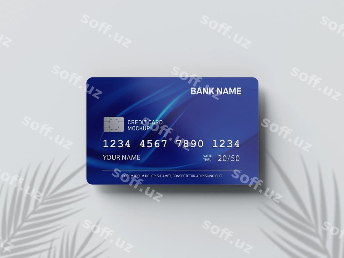 Yaqinlik kredit karta mockup | Close up credit card mockup