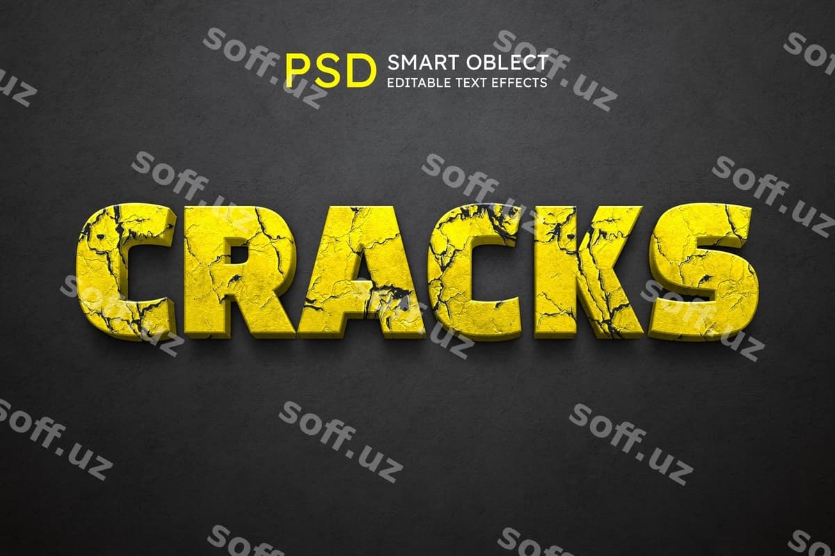 Chiziqlar matn uslubi effekti | Cracks text style effect
