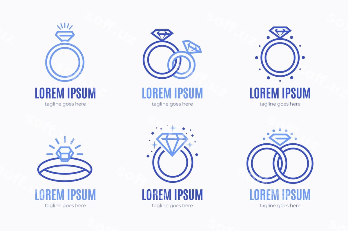 Ijodiy tekis dizayn halqa logotipi shablonlari | Creative flat design ring logo templates