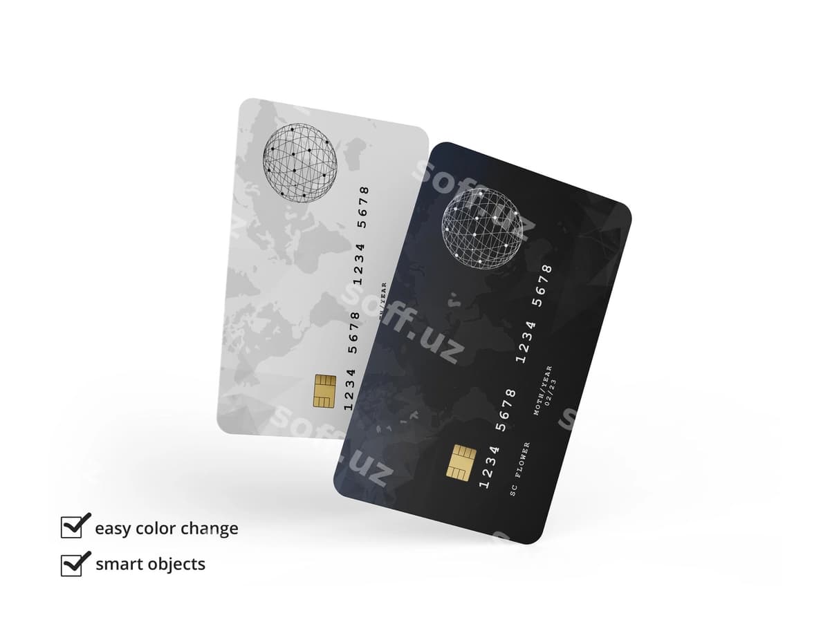 Kredit karta namuna ajraltirilgan | Credit card mockup isolated