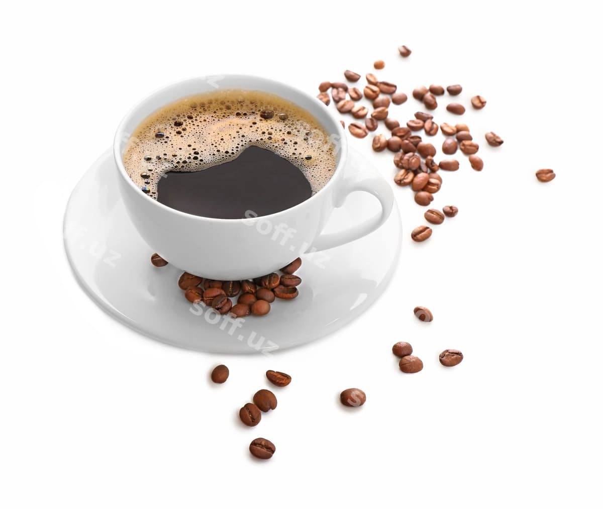 Oq kossa qahvo isolatsiyalangan | Cup coffee isolated white