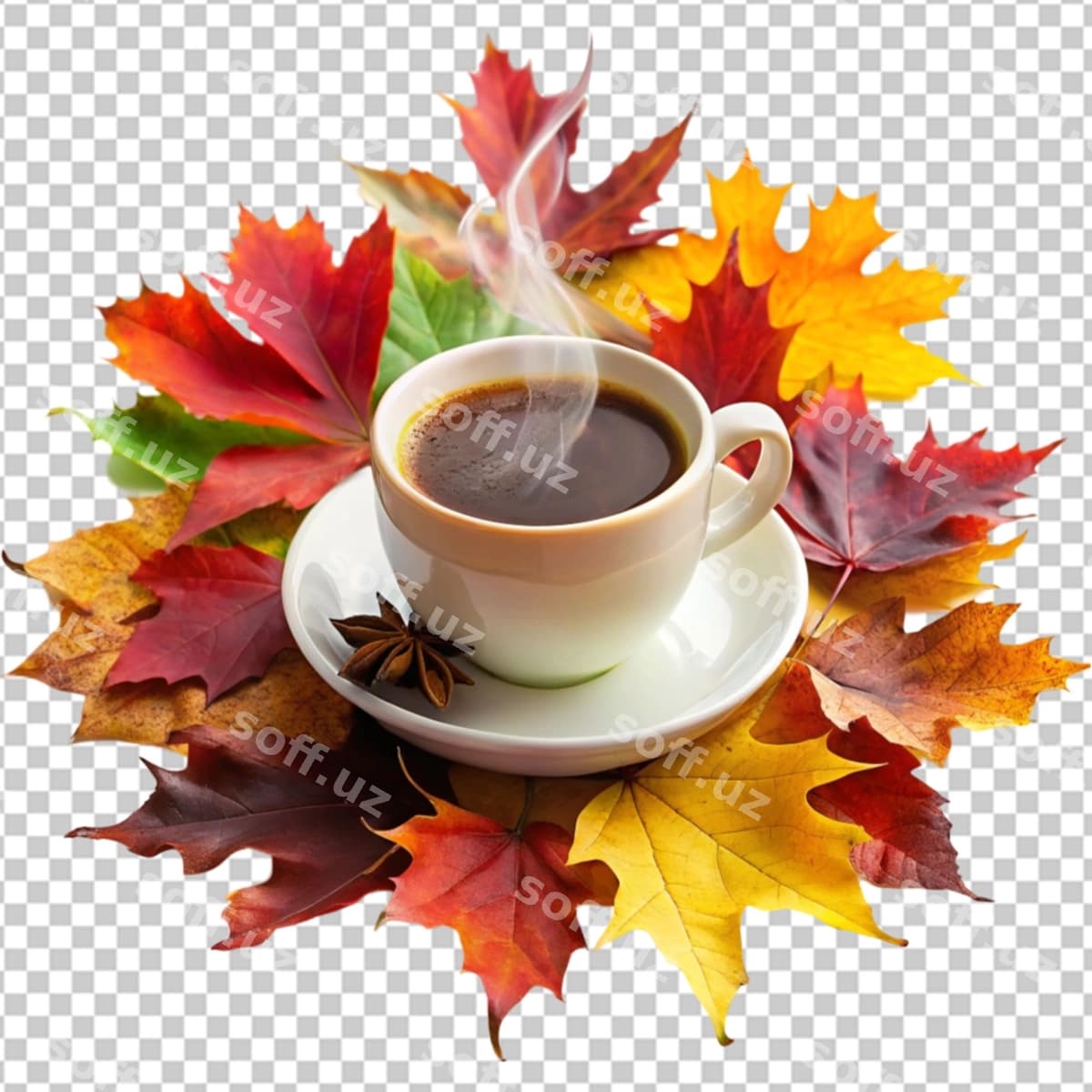 Barglari bilan chashka qahva | Cup coffee with leaves