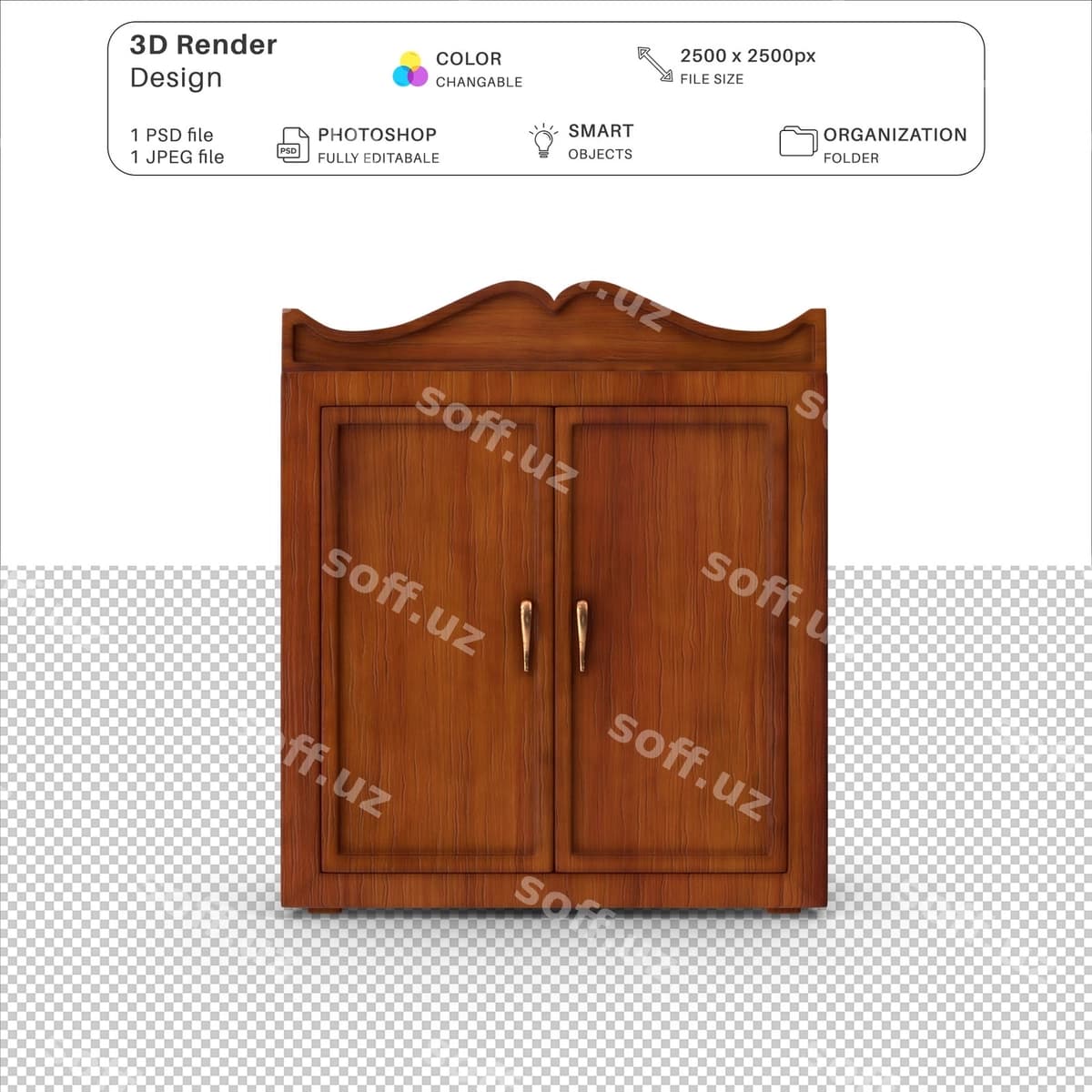 Shkaf 3D modelirovka PSD fayli | Cupboard 3d modeling psd file