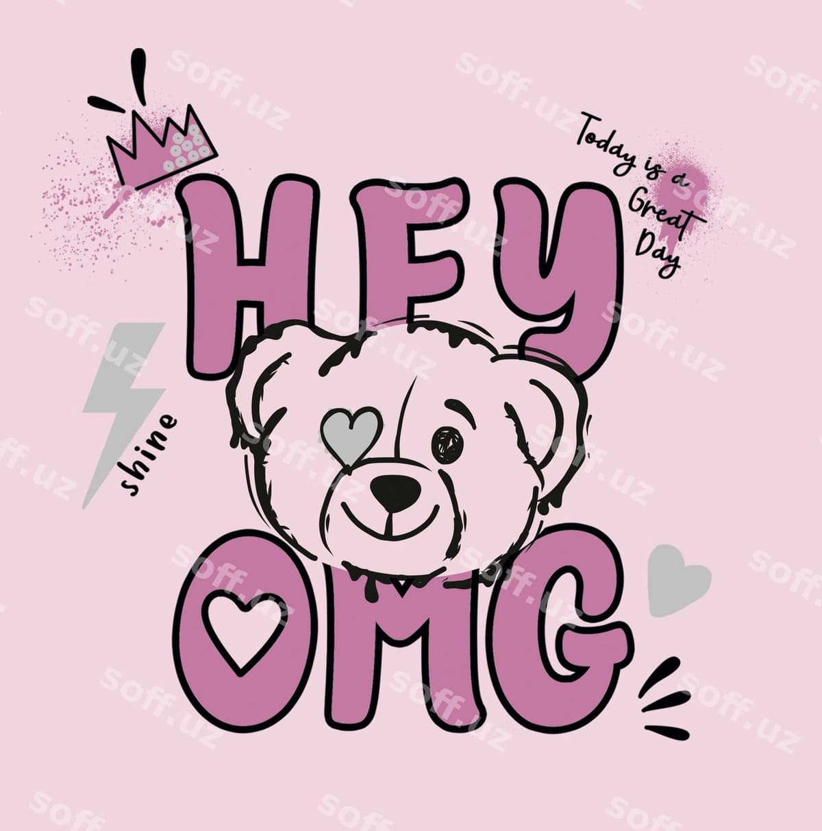 Chiroyli ayiq bosma bolalar futbolkasi | Cute bear print kids tshirt