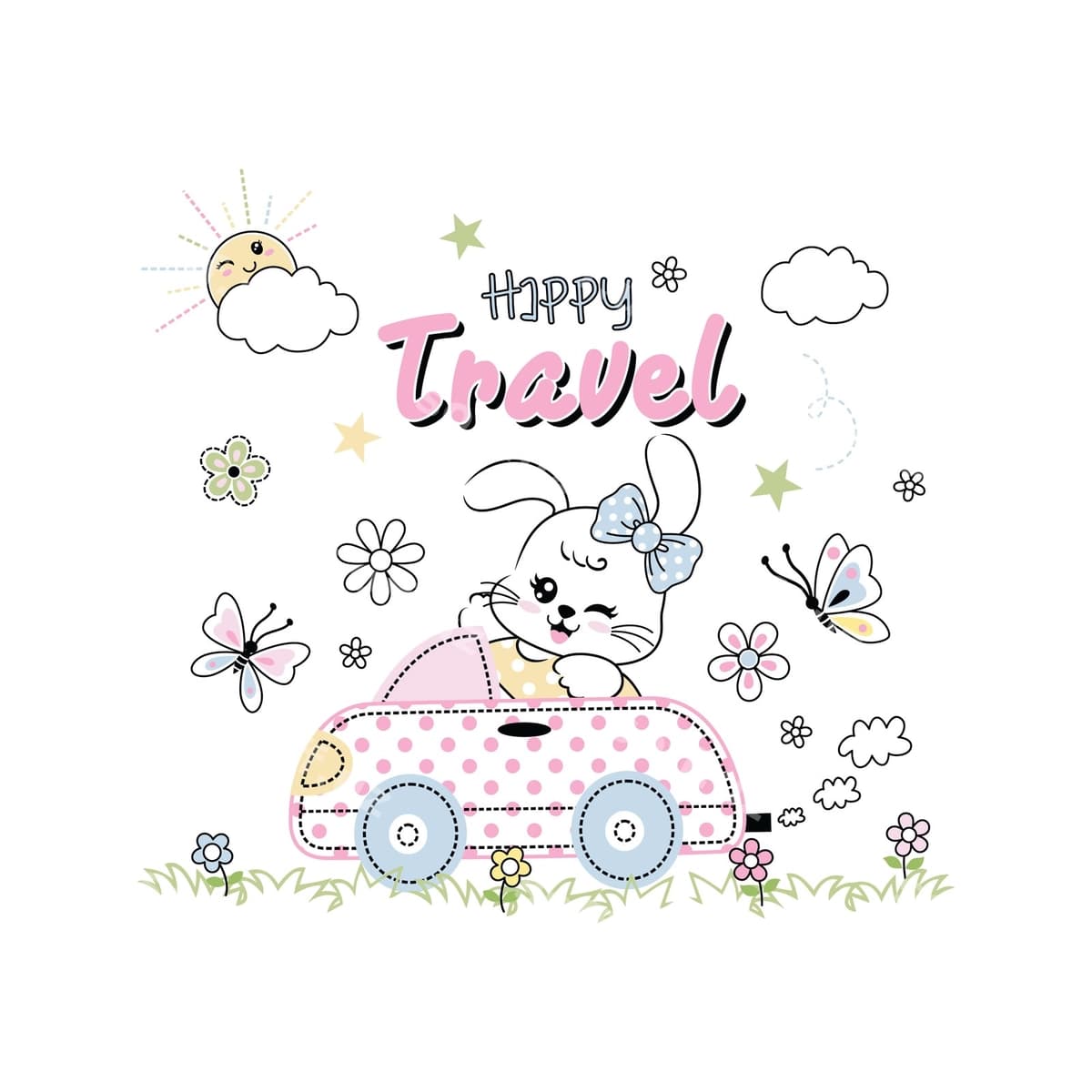 Chiroyli baxtli to'yin o'yin vektori | Cute happy bunny playing vector
