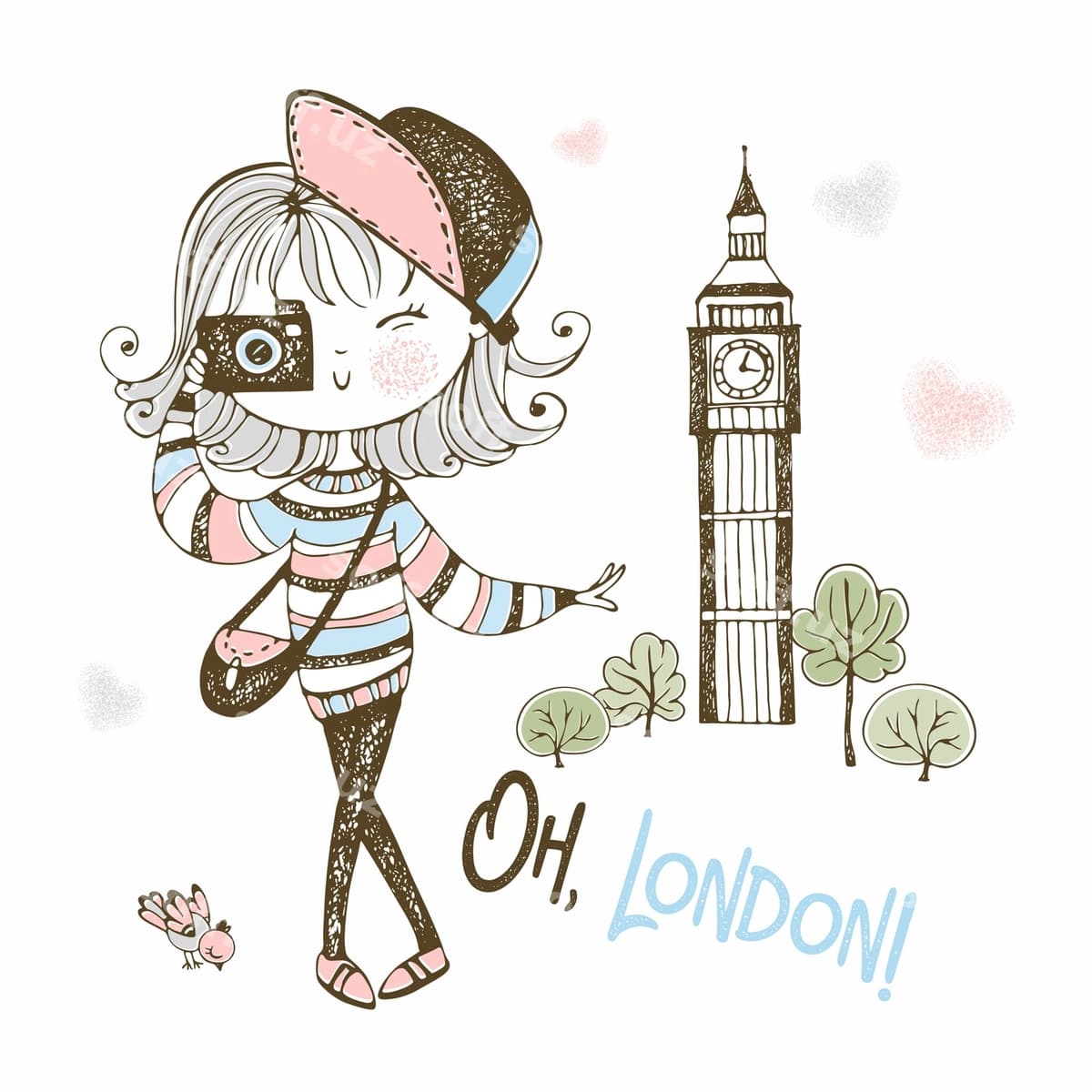London kamerasi bilan yoqimli sayyoh qiz | Cute tourist girl with camera london