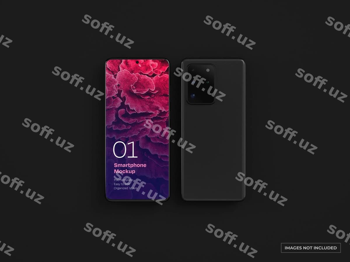 Qora akilliq telefon namunasi | Dark smartphone mockup