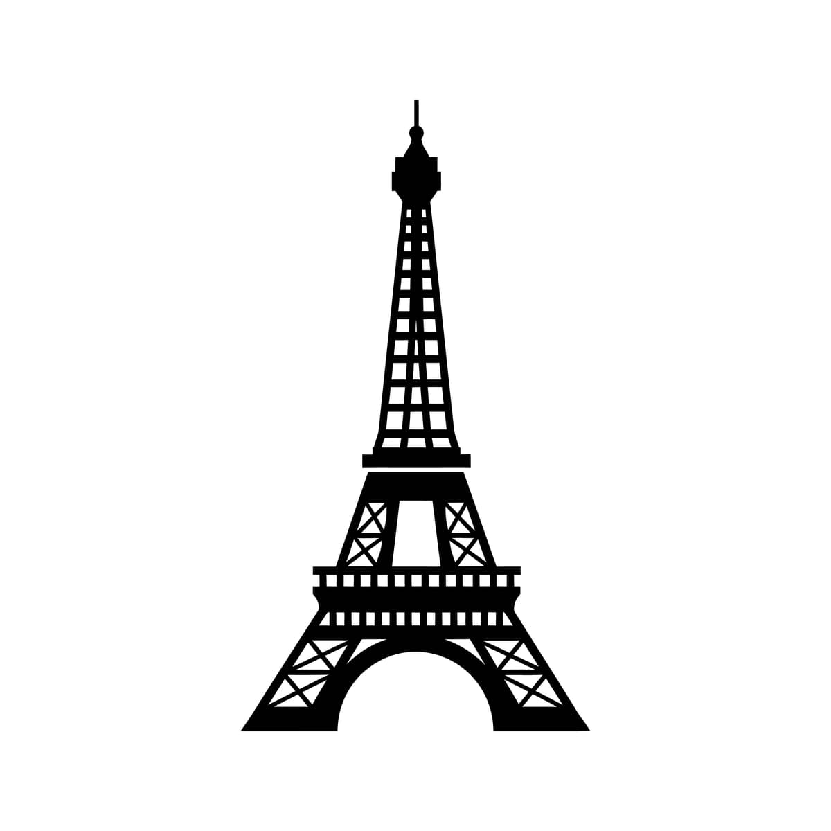 Fransiyaning me'moriy Eyfel minorasi vektor grafikasi | Architectural eiffel tower vector graphic france