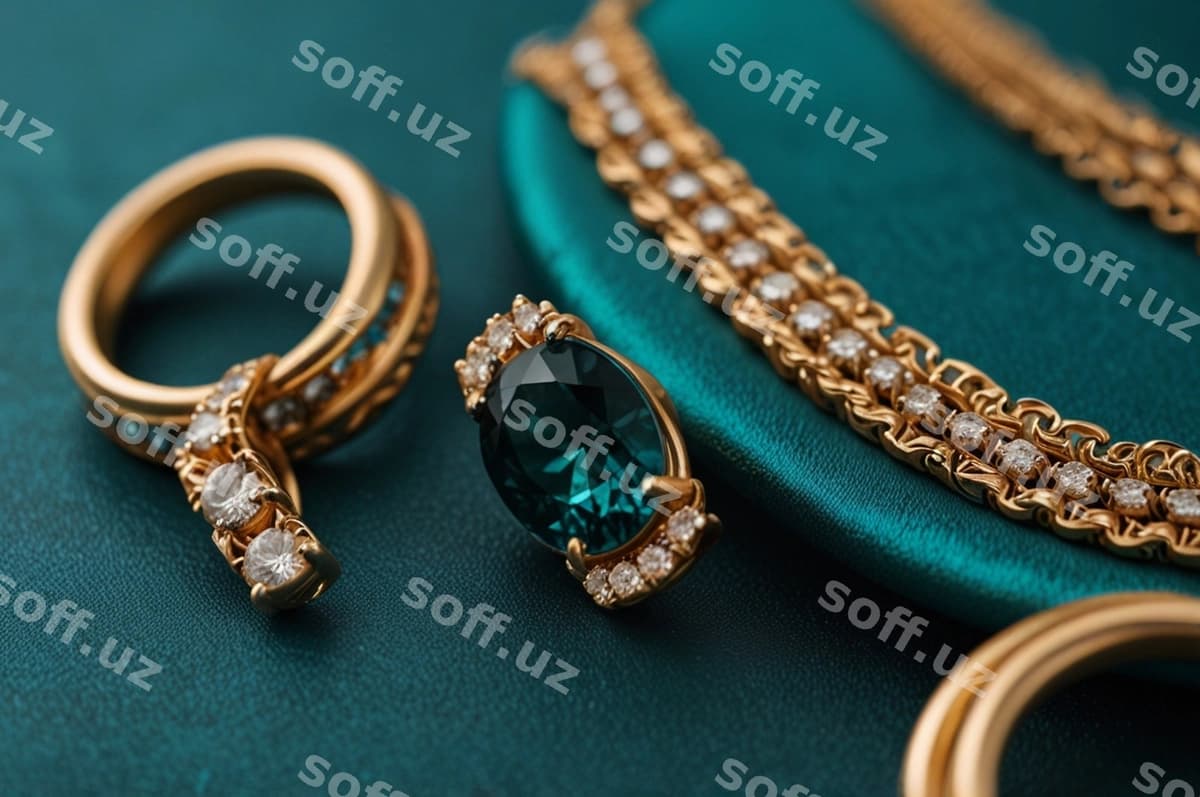 Chiroyli aksesuarlar ko'k-yashil fon | Elegant accessories teal background