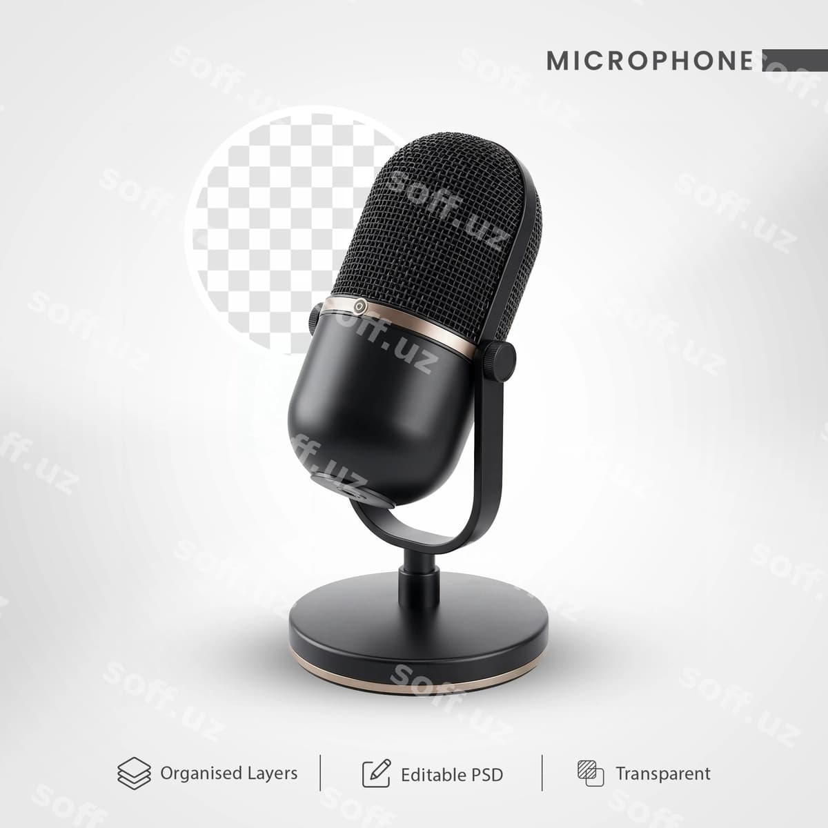 Elegant qora bronza mikrofon | Elegant black bronze microphone