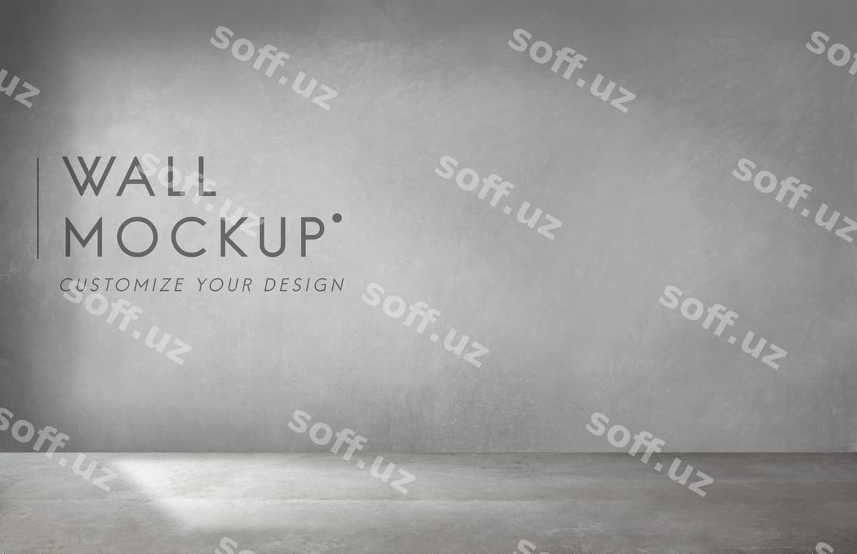 Bo'sh xona kulrang devor namunasi bilan | Empty room with gray wall mockup