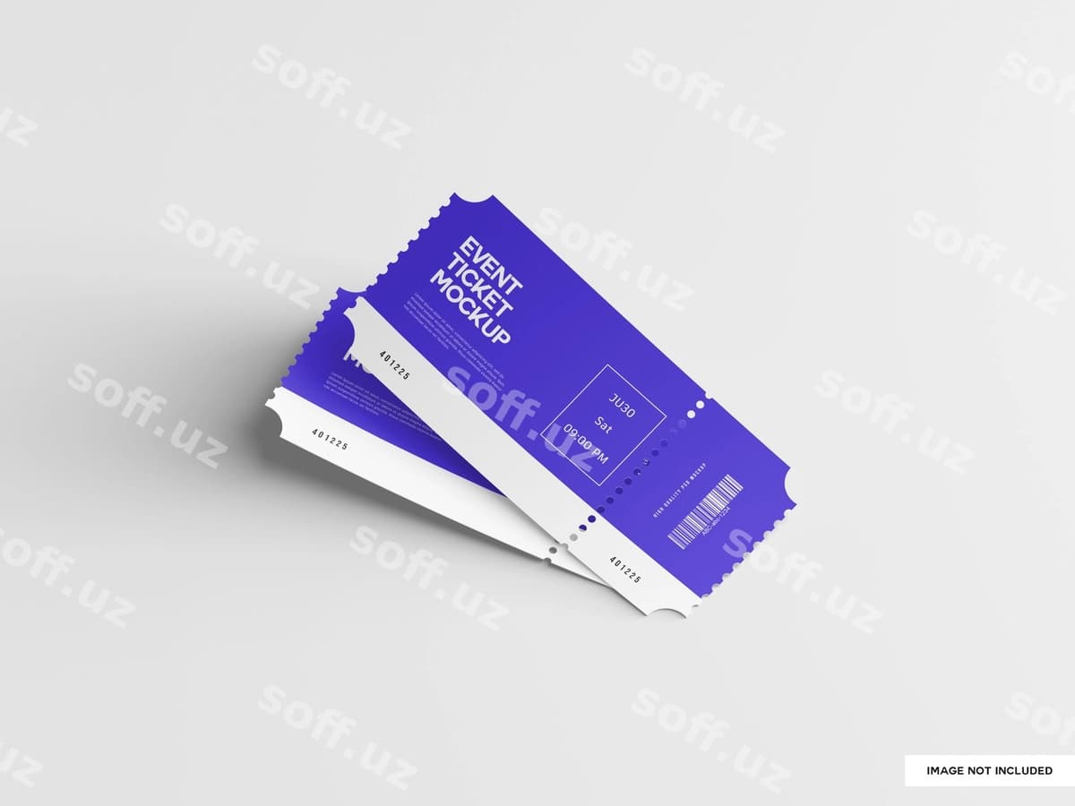 Tadbir chipta namunasi | Event ticket mockup
