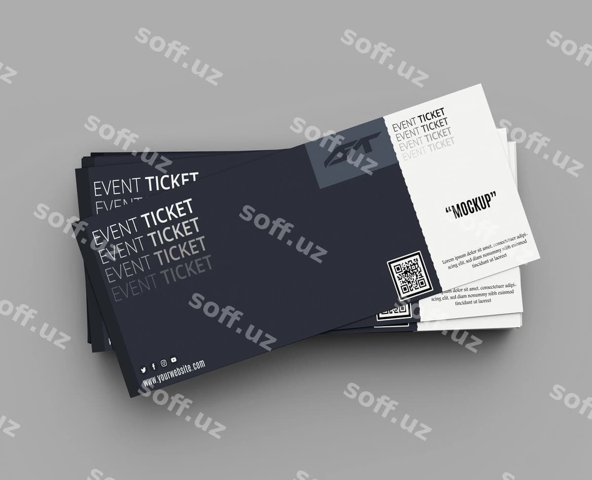 Tadbir chipta namunasi | Event ticket mockup