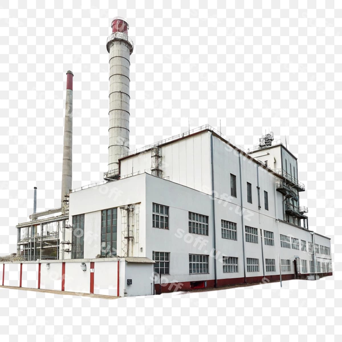 Zavoddan ajratilgan shaffof fon | Factory isolated transparent background