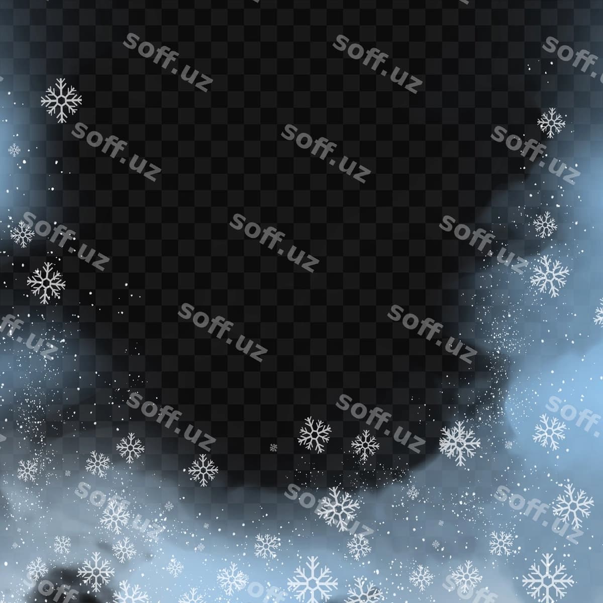 Tushadigan qor bobolari chempa | Falling snowflakes frame