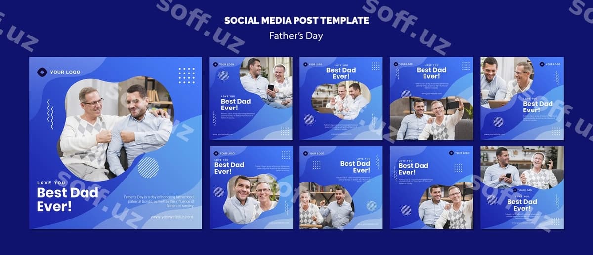 Baba kuni ijtimoiy media posti shabloni | Father s day social media post template