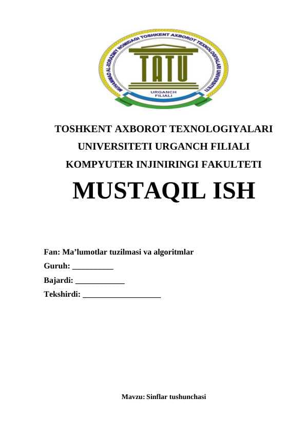 Sinflar tushunchasi