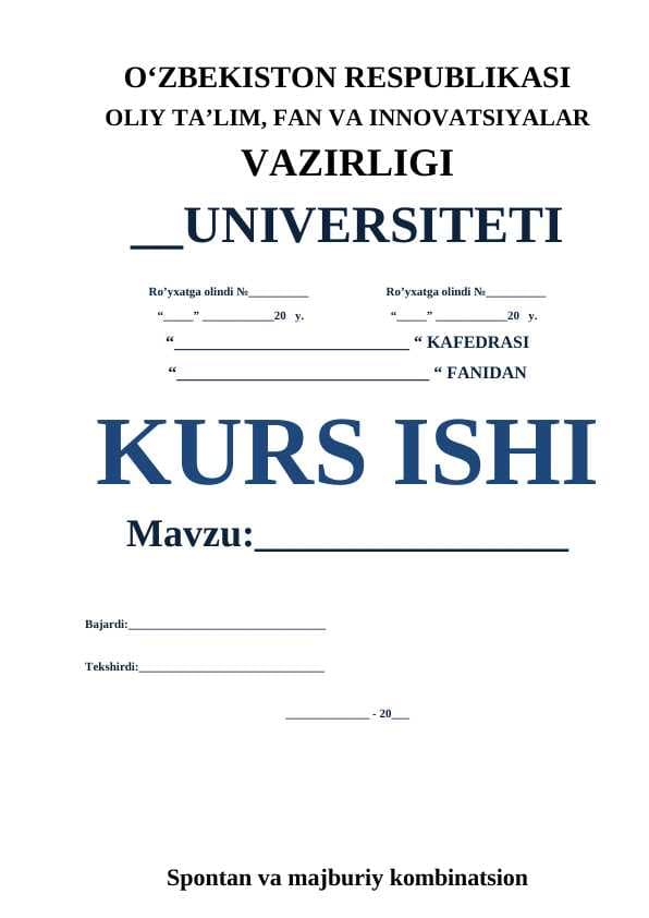 Spontan va majburiy kombinatsion Sochilish