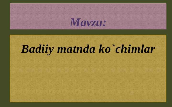 Badiiy matnda ko`chimlar