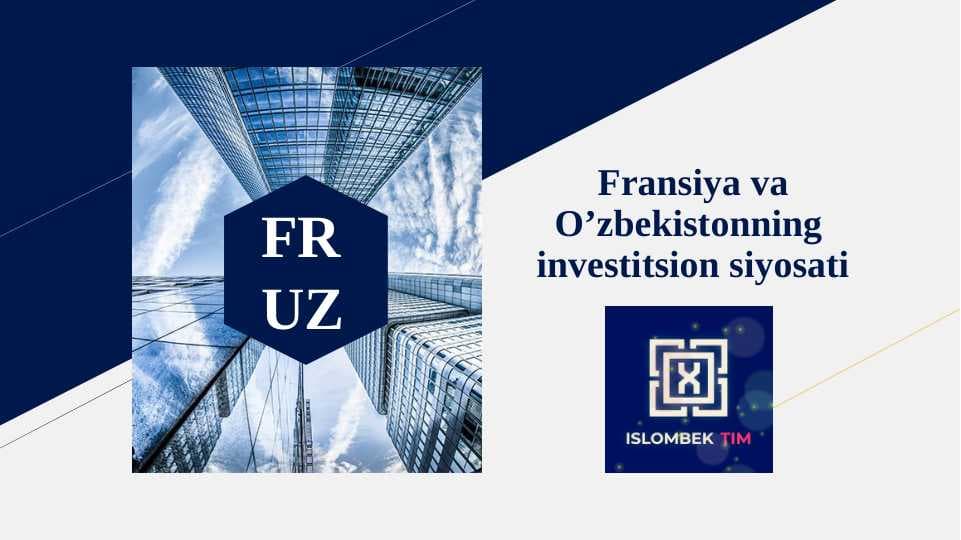 Fransiya va O’zbekistonning  investitsion siyosati