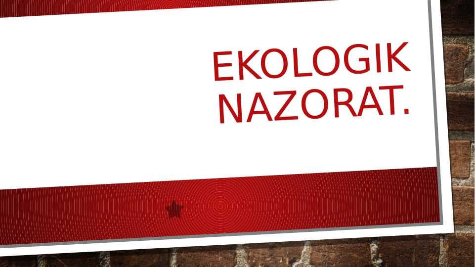 ekologik nazorat