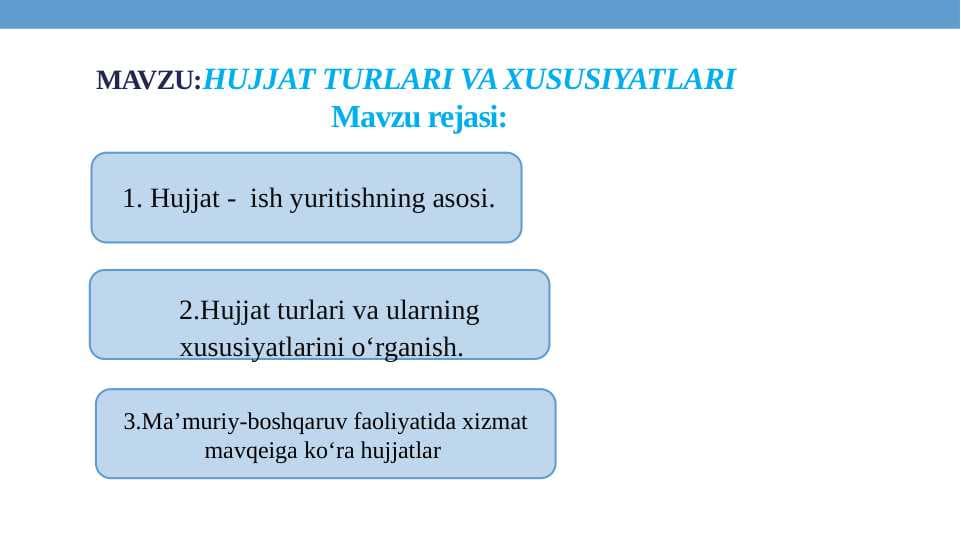 HUJJAT TURLARI VA XUSUSIYATLARI
